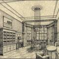 Chefzimmer Gesch&auml;ftshaus Berliner Stra&szlig;e 13/14, Entwurfszeichnung, 1936, Stadtarchiv Cottbus
