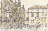 Max Baensch, Bleistift, Fineliner und Tusche auf Papier, ca. 21x30cm